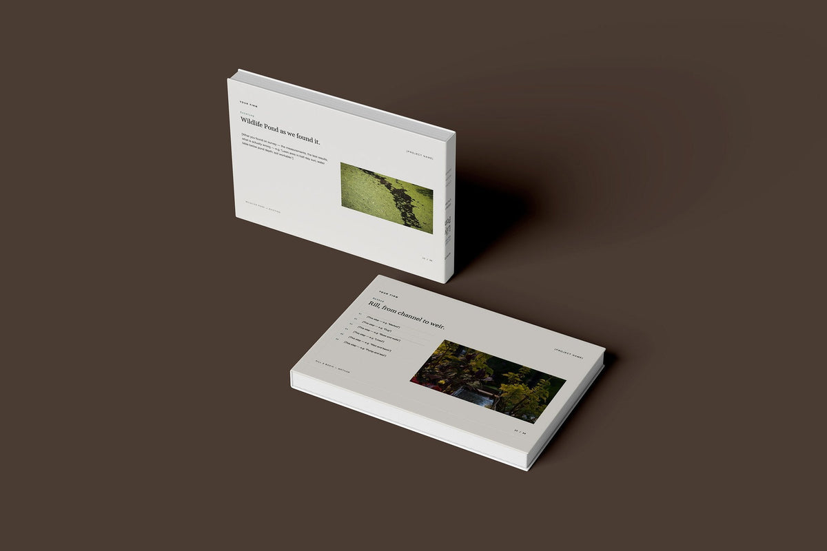 Ponds and Water Features Client Package, Standard colourway, floating books mockup