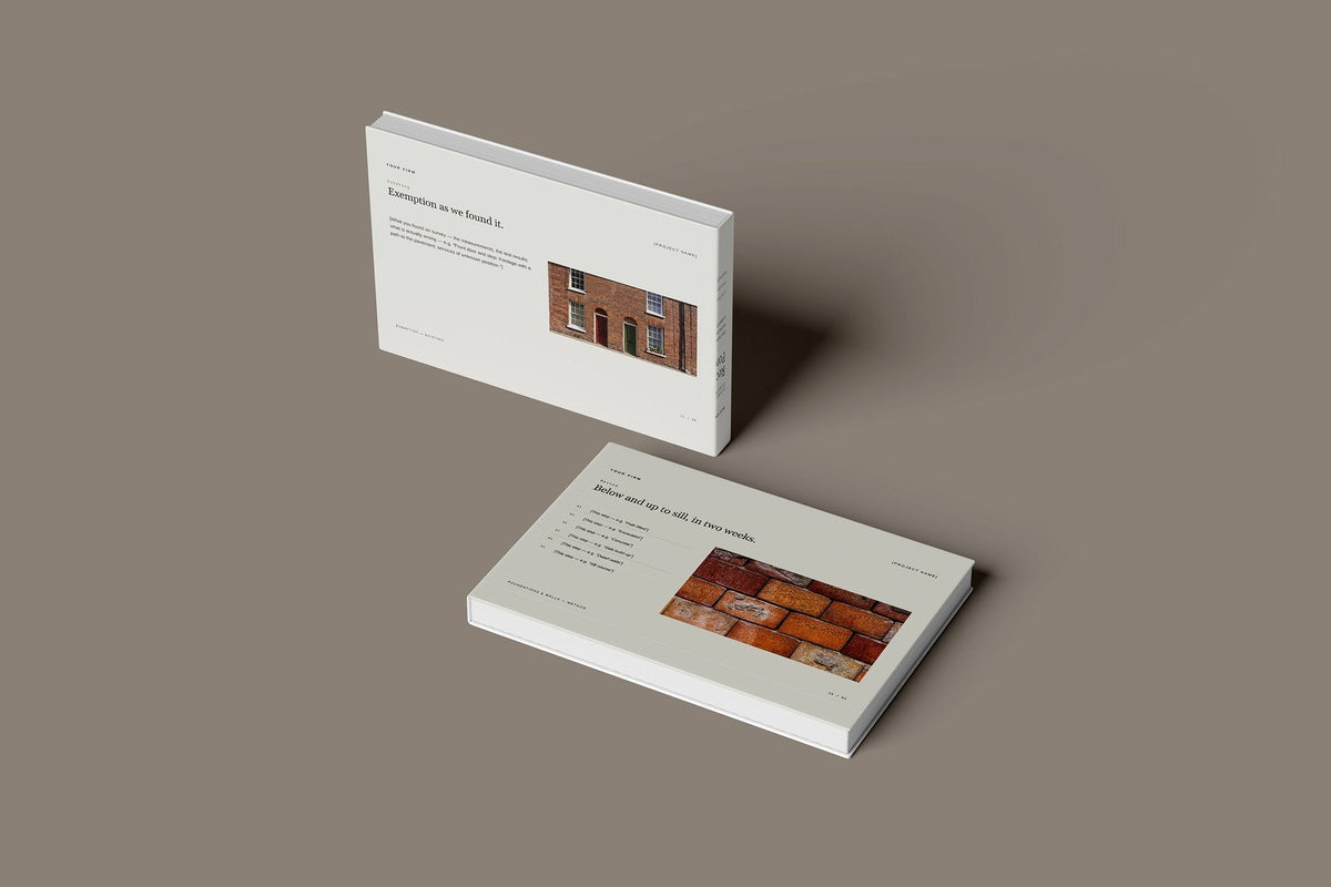 Porch Client Package, Oat colourway, floating books mockup