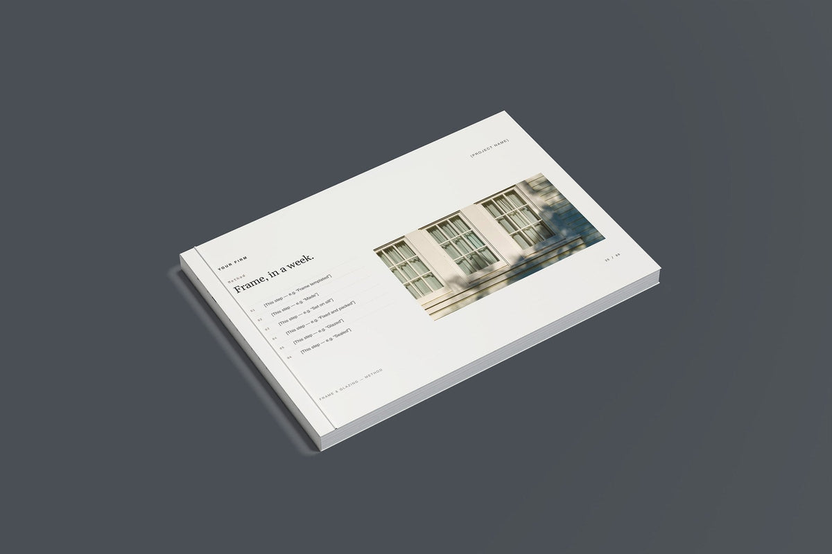 Porch Client Package, Standard colourway, closed magazine mockup