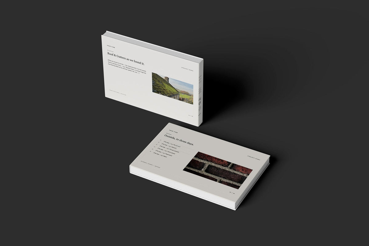Property Maintenance Client Package, Standard colourway, floating books mockup