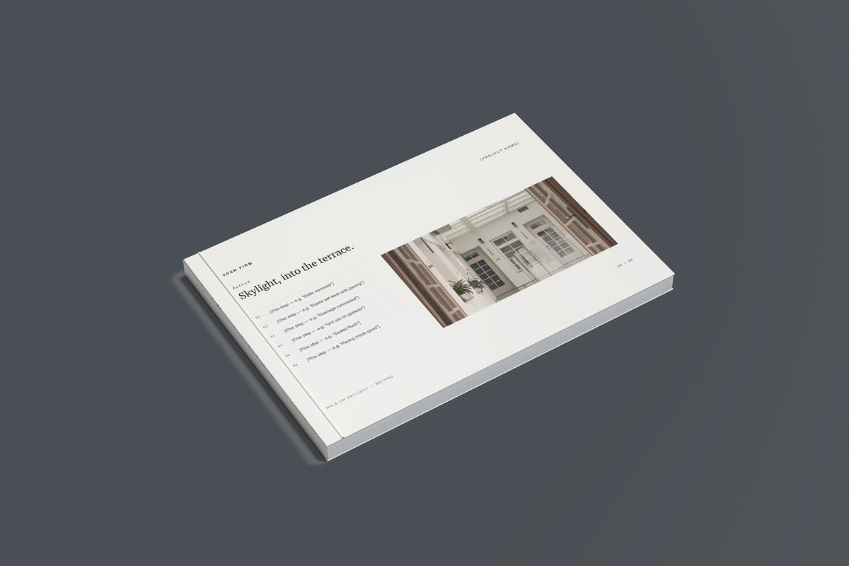Roof Lanterns and Skylights Client Package, Standard colourway, closed magazine mockup