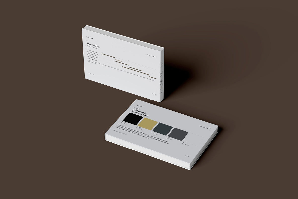 Screeding Client Package, Slate colourway, floating books mockup