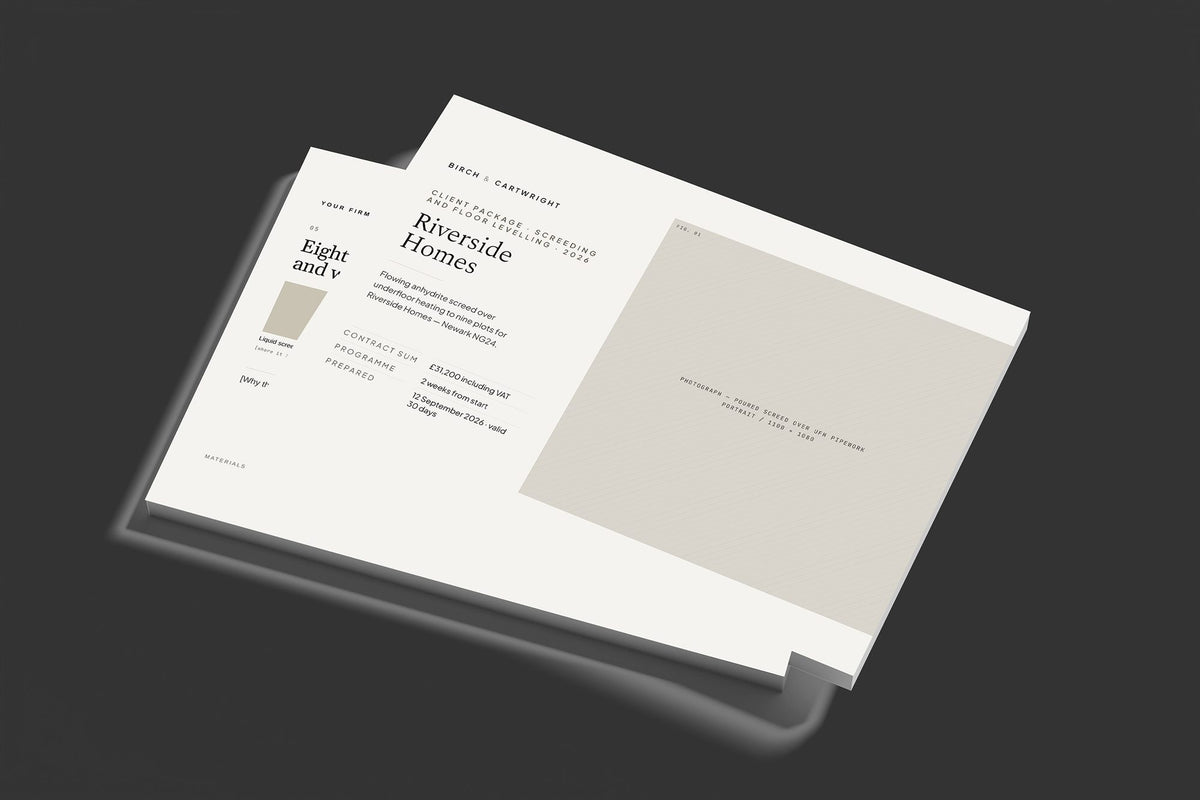 Screeding Client Package, Standard colourway, stacked books mockup