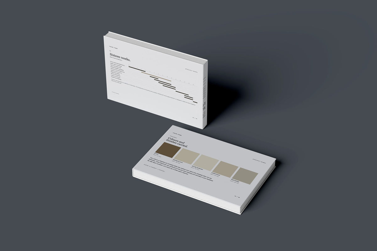 Shopfitting Client Package, Slate colourway, floating books mockup