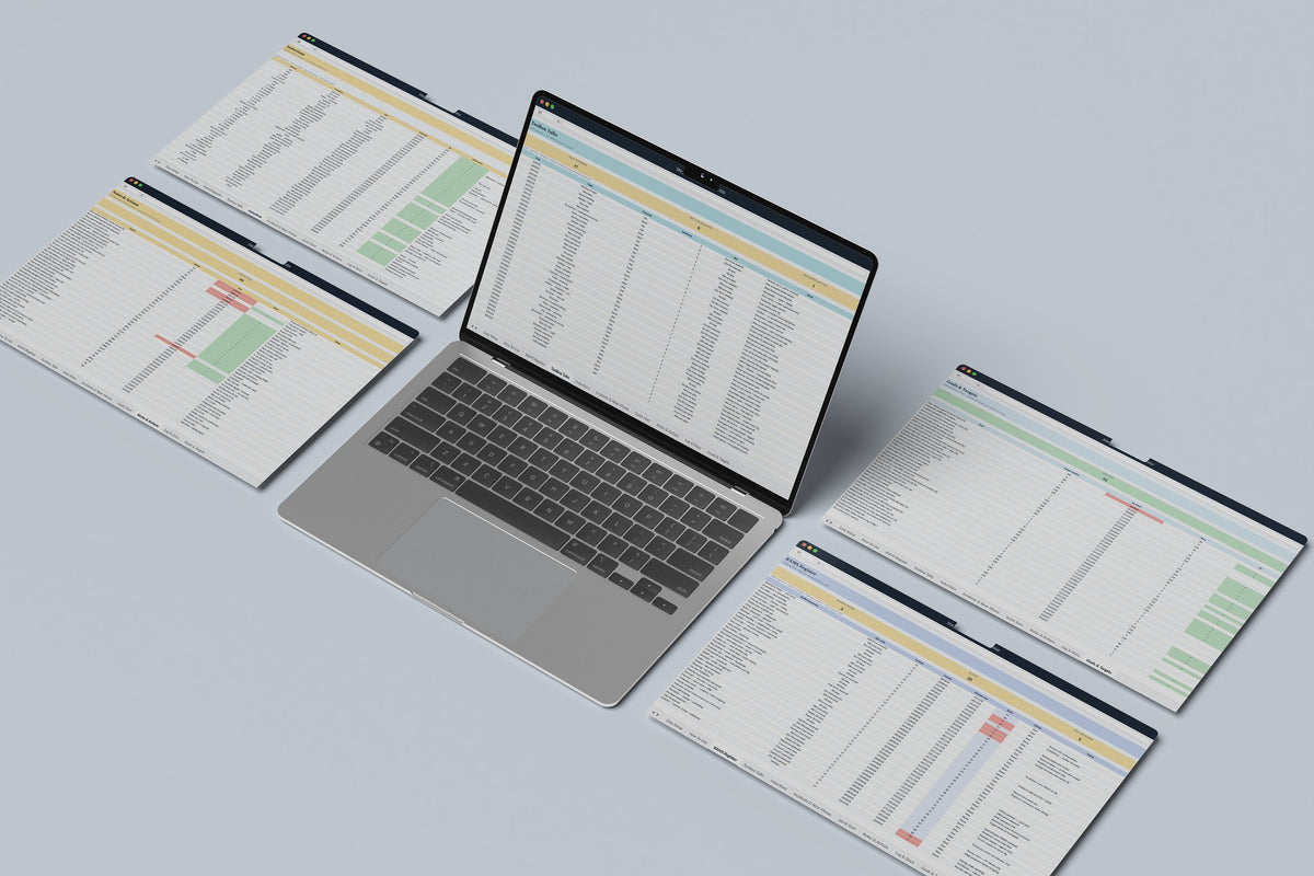 Site Safety Register Excel template, Toolbox Talks tab on a laptop screen