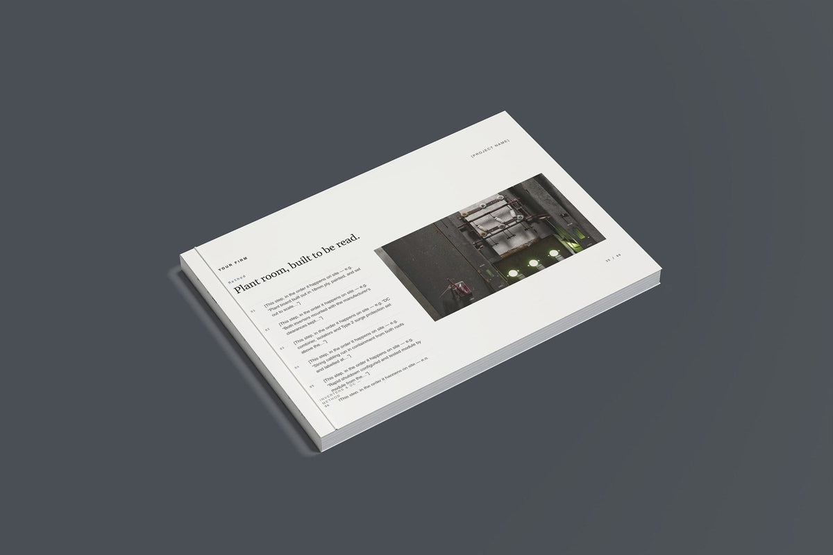 Solar and Battery Client Package, Standard colourway, closed magazine mockup