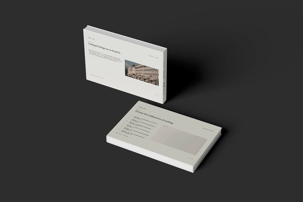 Soundproofing Client Package, Oat colourway, floating books mockup
