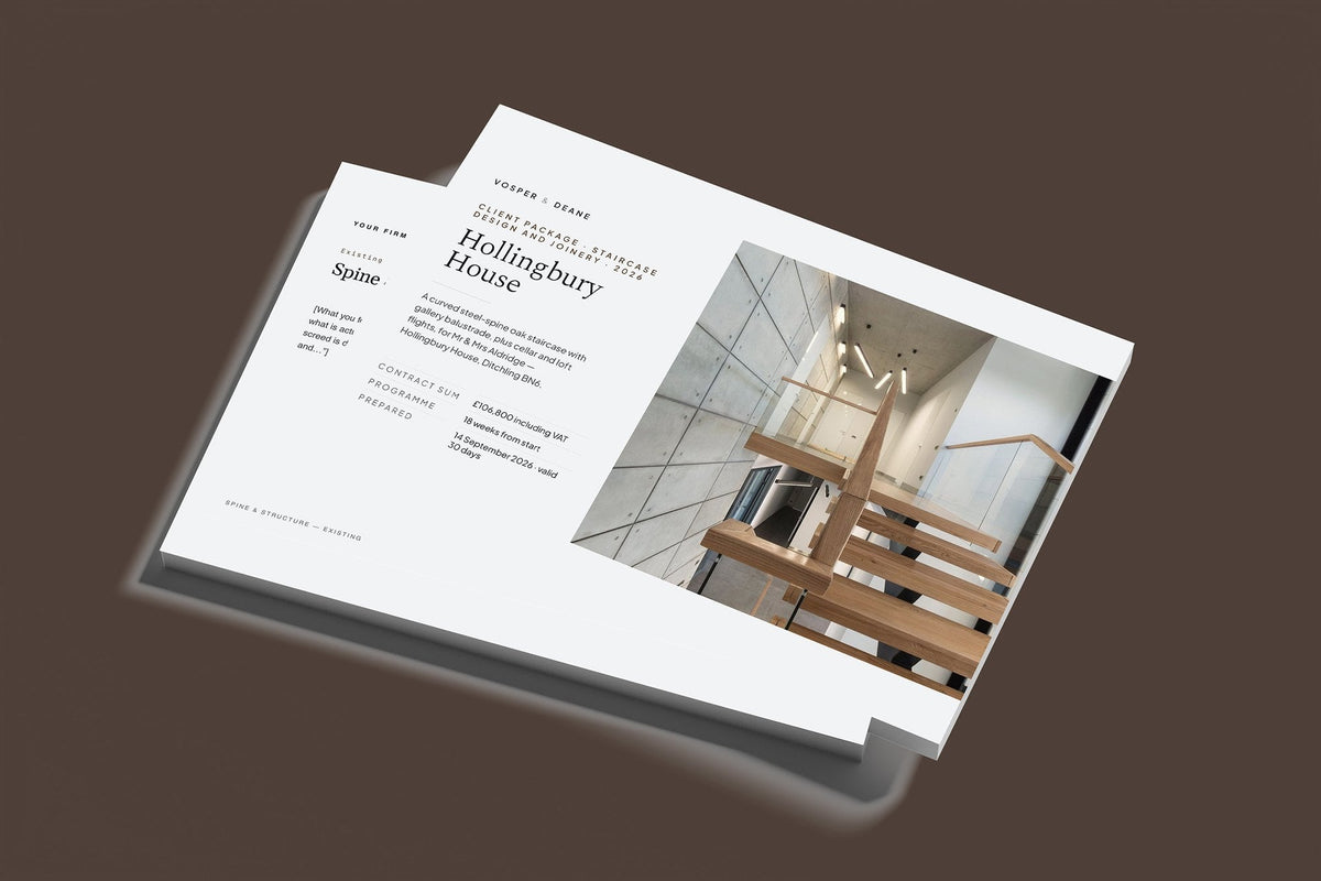 Staircase Client Package, Slate colourway, stacked books mockup