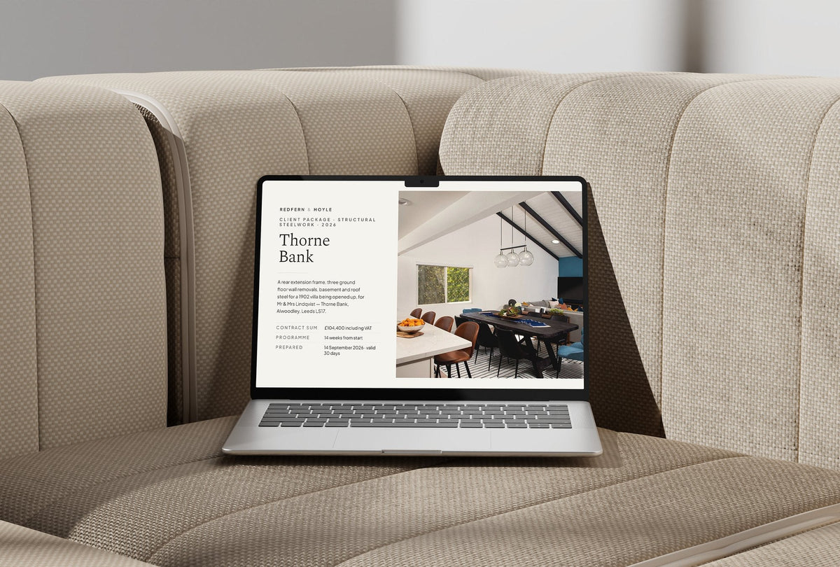 Structural Steel Client Package, Oat colourway, laptop screen mockup