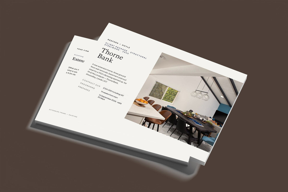 Structural Steel Client Package, Standard colourway, stacked books mockup