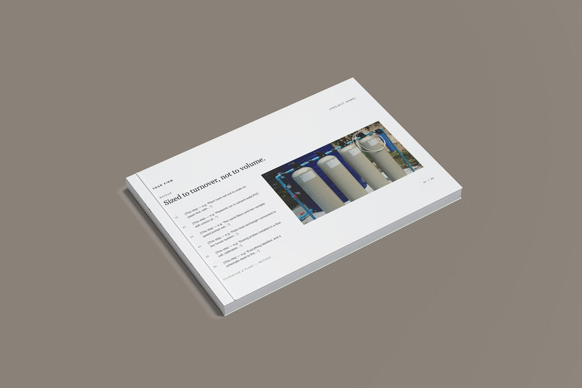 Swimming Pool Client Package, Slate colourway, closed magazine mockup