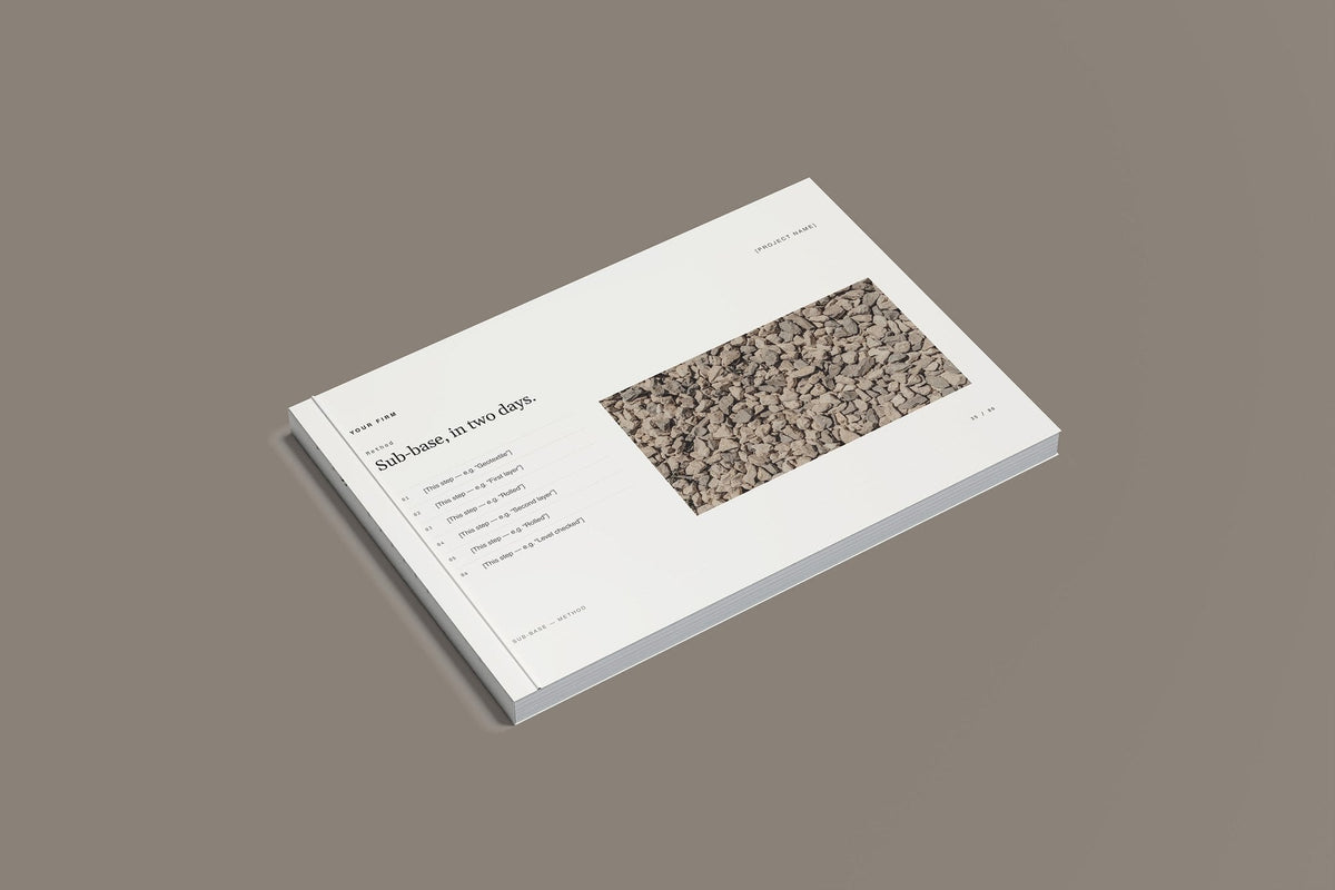 Tarmac Driveway Client Package, Standard colourway, closed magazine mockup