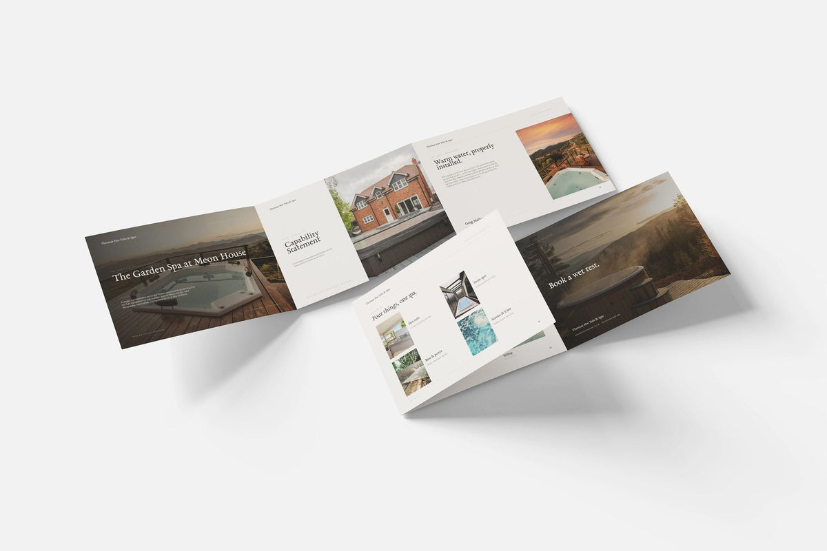 Hot Tub & Spa Installer Project Pack in PowerPoint, fold out pages laid together