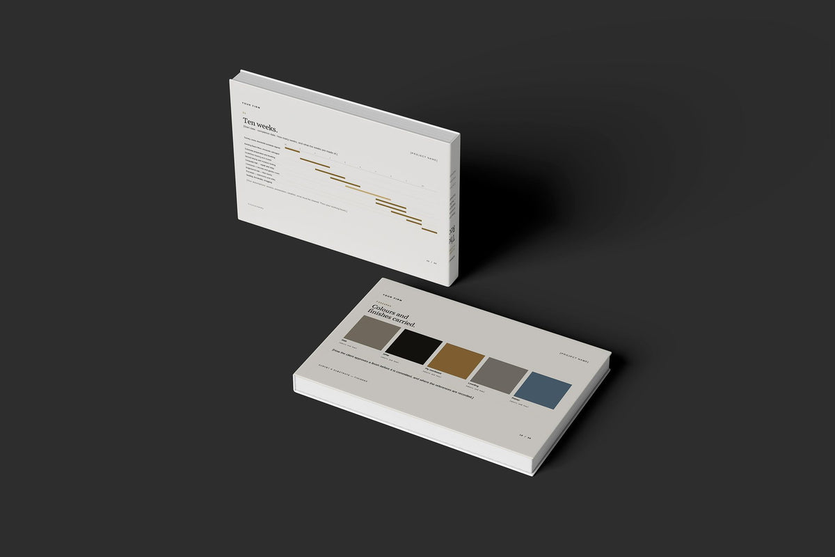Tiler Client Package, Standard colourway, floating books mockup