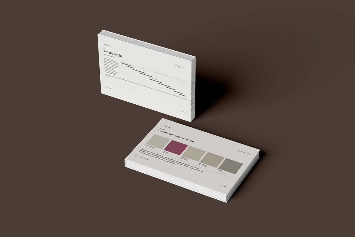 Underfloor Heating Client Package, Ivory colourway, floating books mockup