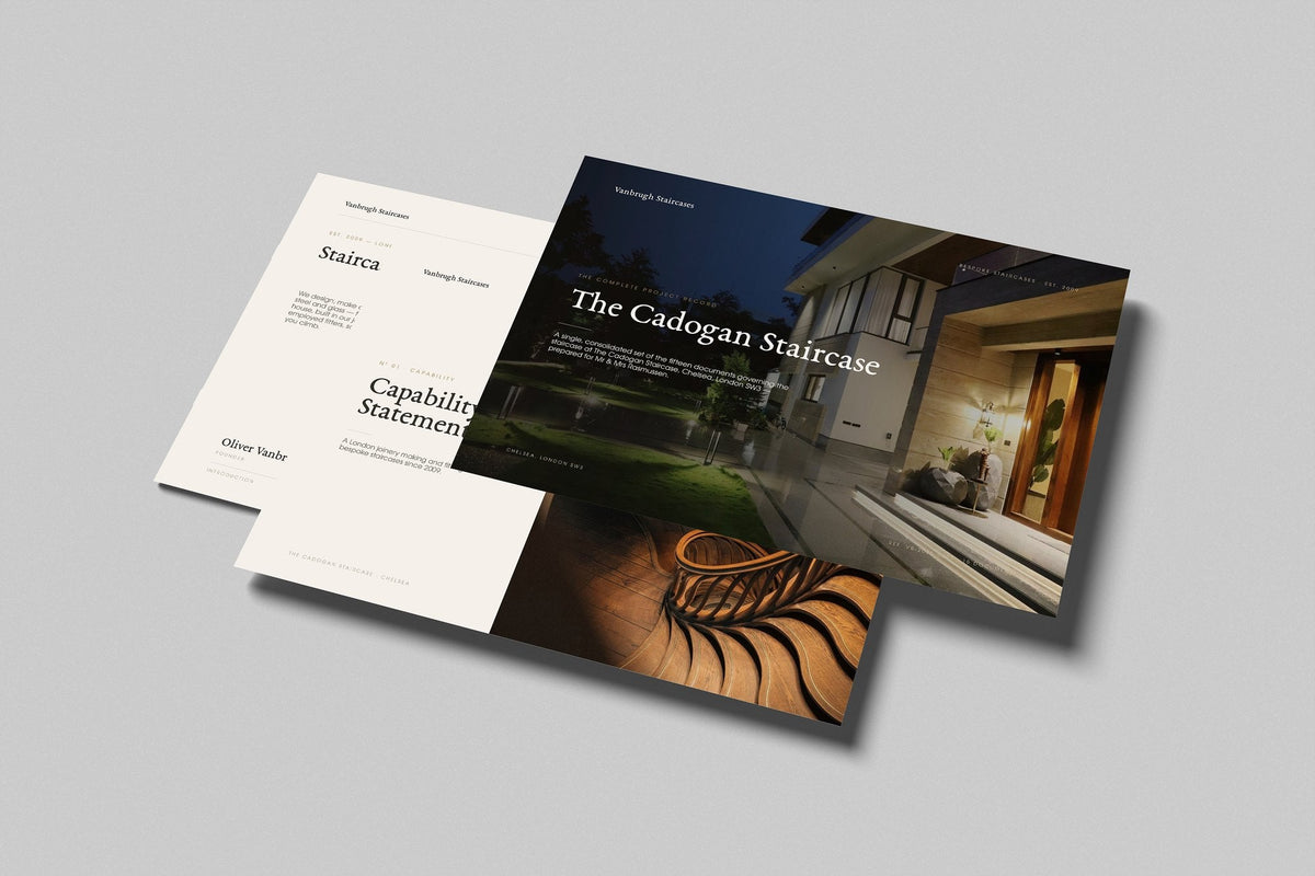 Staircase Maker Project Pack in PowerPoint, printed pages floating