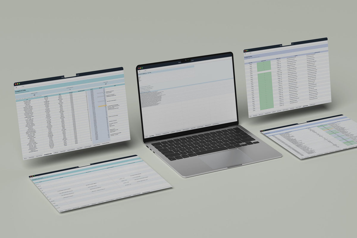 Warranty and Callback Log Excel template, Easy Setup tab on a laptop screen