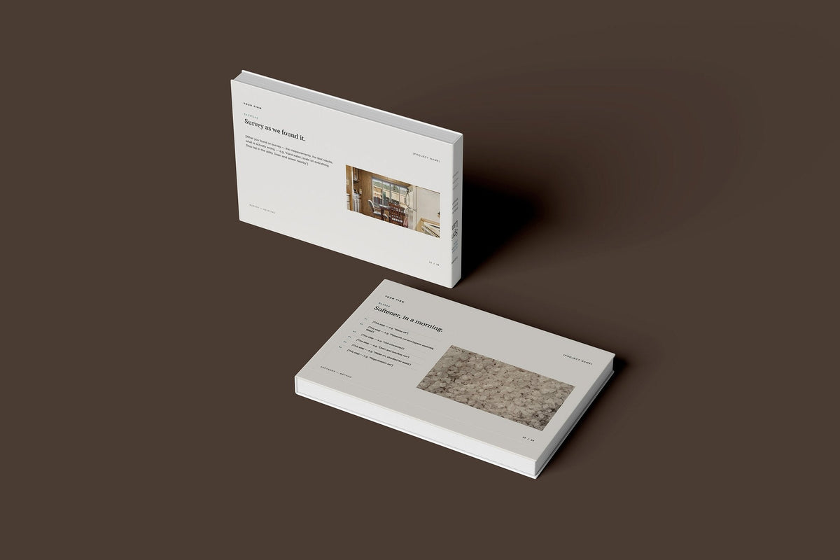 Water Softening and Filtration Client Package, Standard colourway, floating books mockup