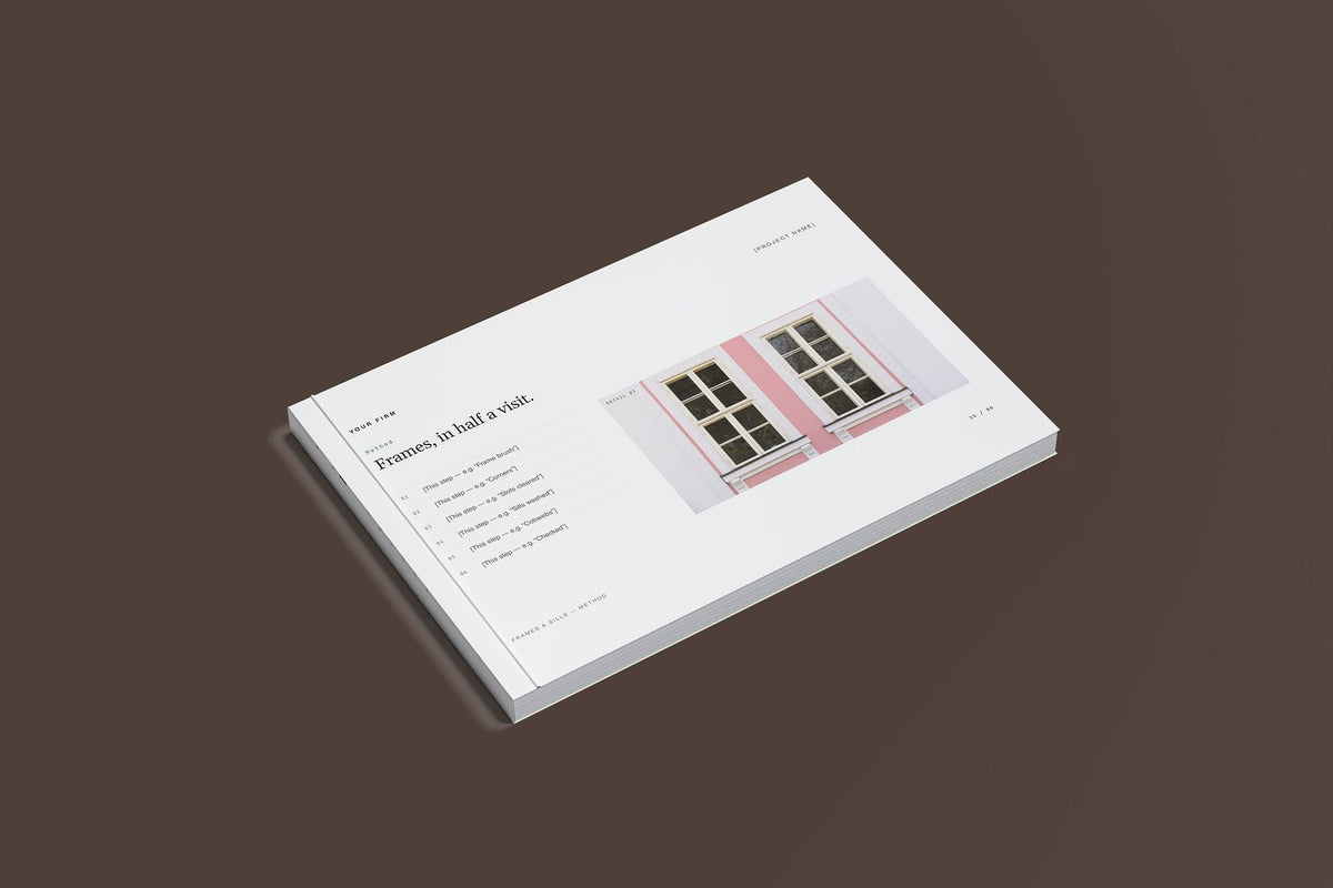 Window Cleaning Client Package, Slate colourway, closed magazine mockup