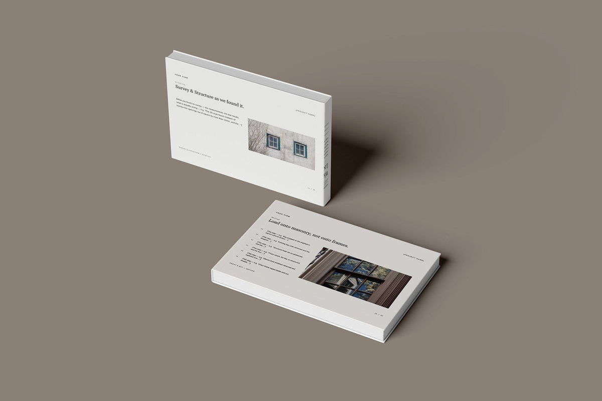 Windows and Doors Client Package, Ivory colourway, floating books mockup