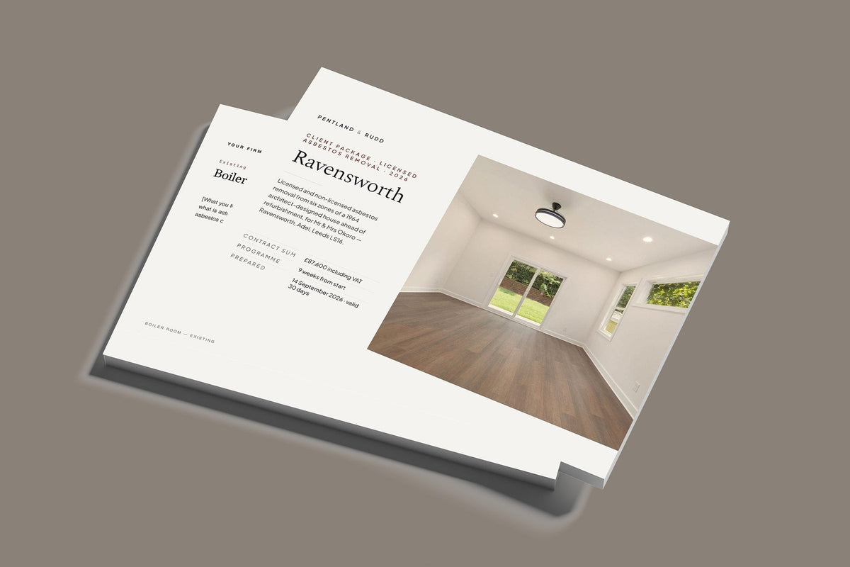 Asbestos Removal Client Package, Standard colourway, stacked books mockup
