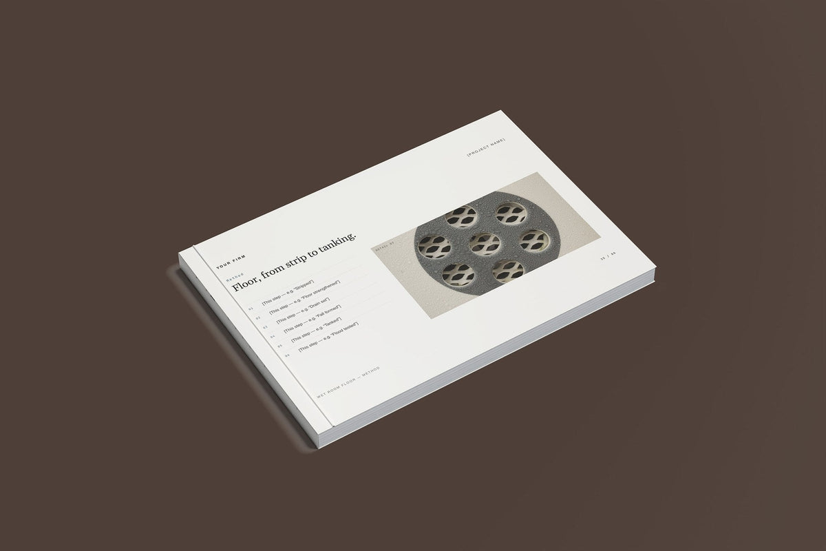 Accessible Adaptations Client Package, Standard colourway, closed magazine mockup