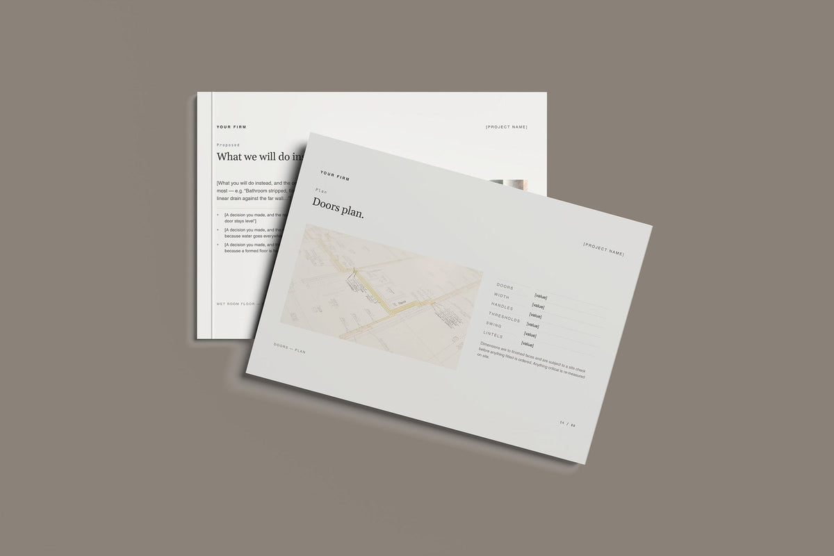 Accessible Adaptations Client Package, Standard colourway, front and back cover mockup