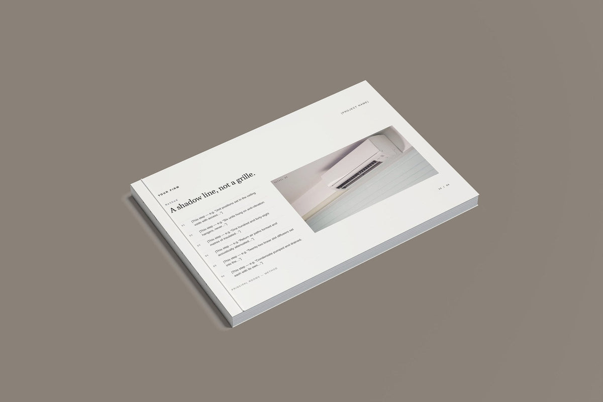 Air Conditioning Client Package, Standard colourway, closed magazine mockup