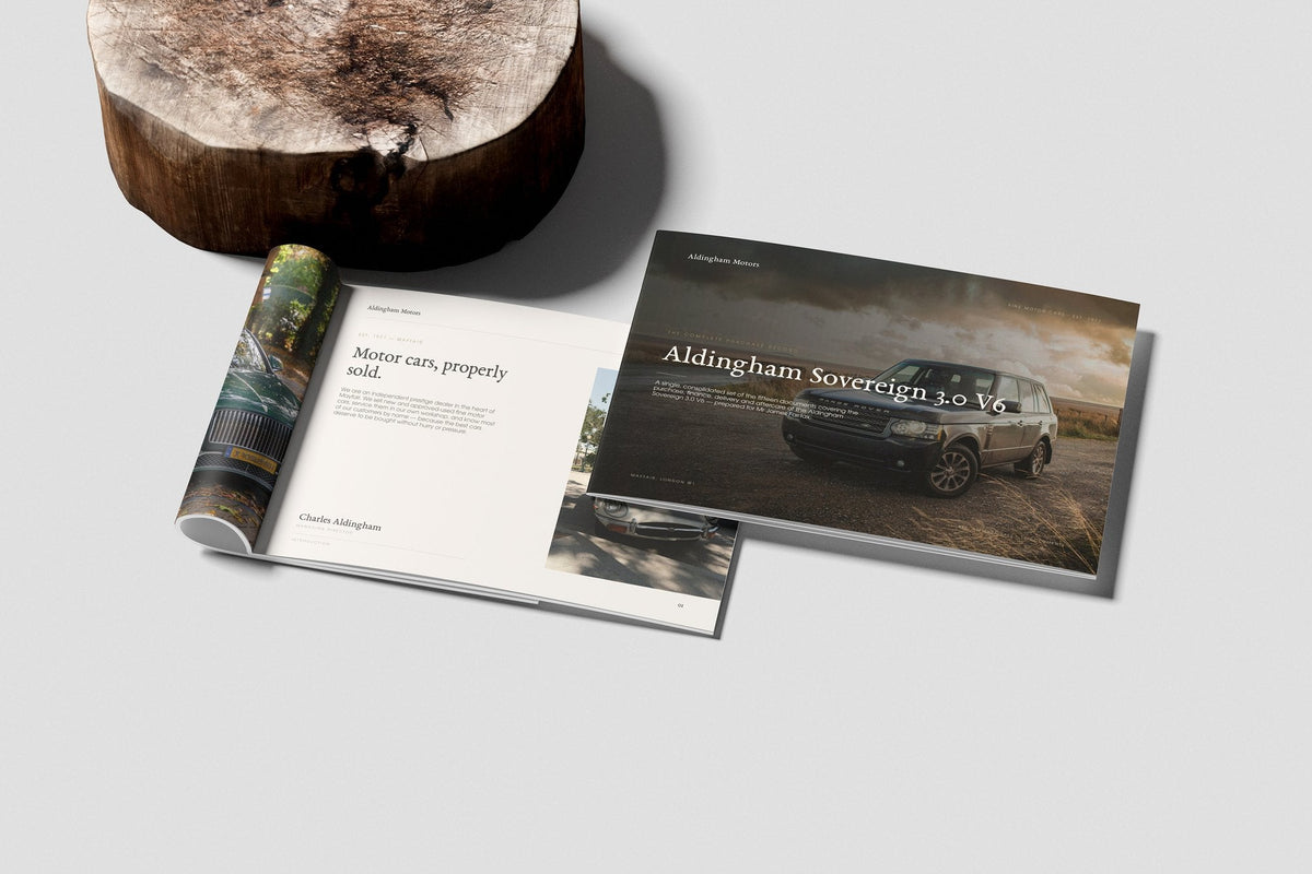 Prestige Car Dealer Customer Pack in PowerPoint, printed and rolled