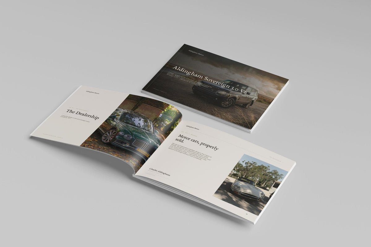 Prestige Car Dealer Customer Pack in PowerPoint, printed cover shown at an angle