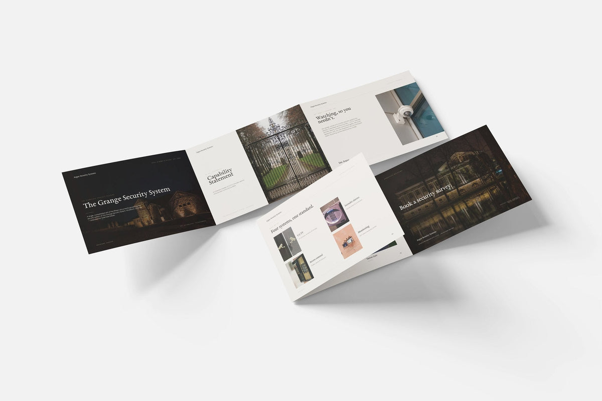 Security & CCTV Installer Project Pack in PowerPoint, fold out pages laid together