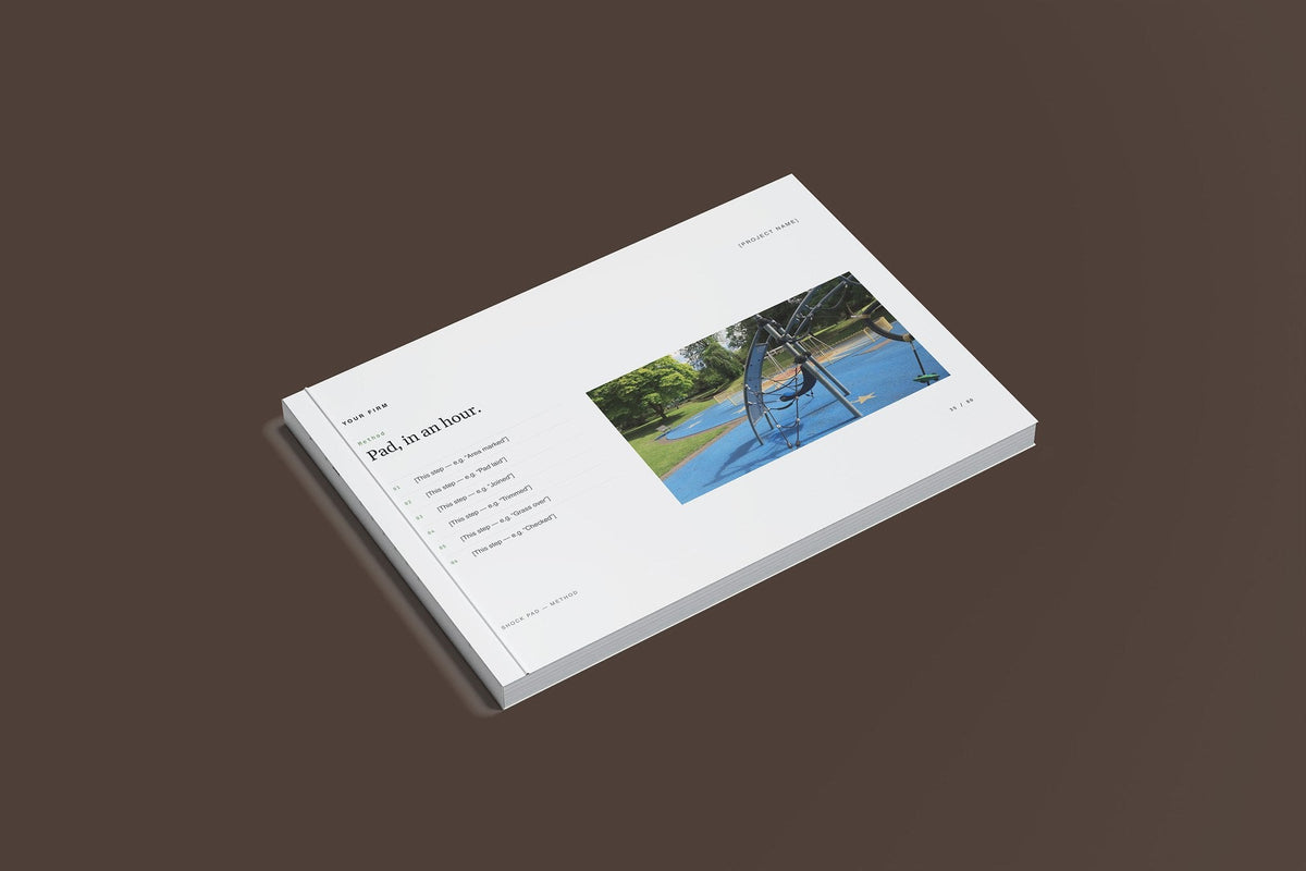 Artificial Grass Client Package, Slate colourway, closed magazine mockup