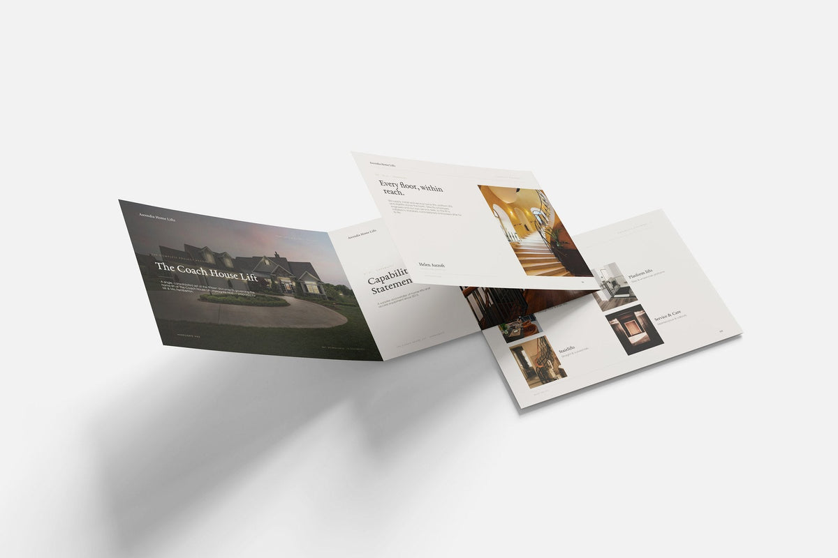 Home Lift Installer Project Pack in PowerPoint, printed documents stacked
