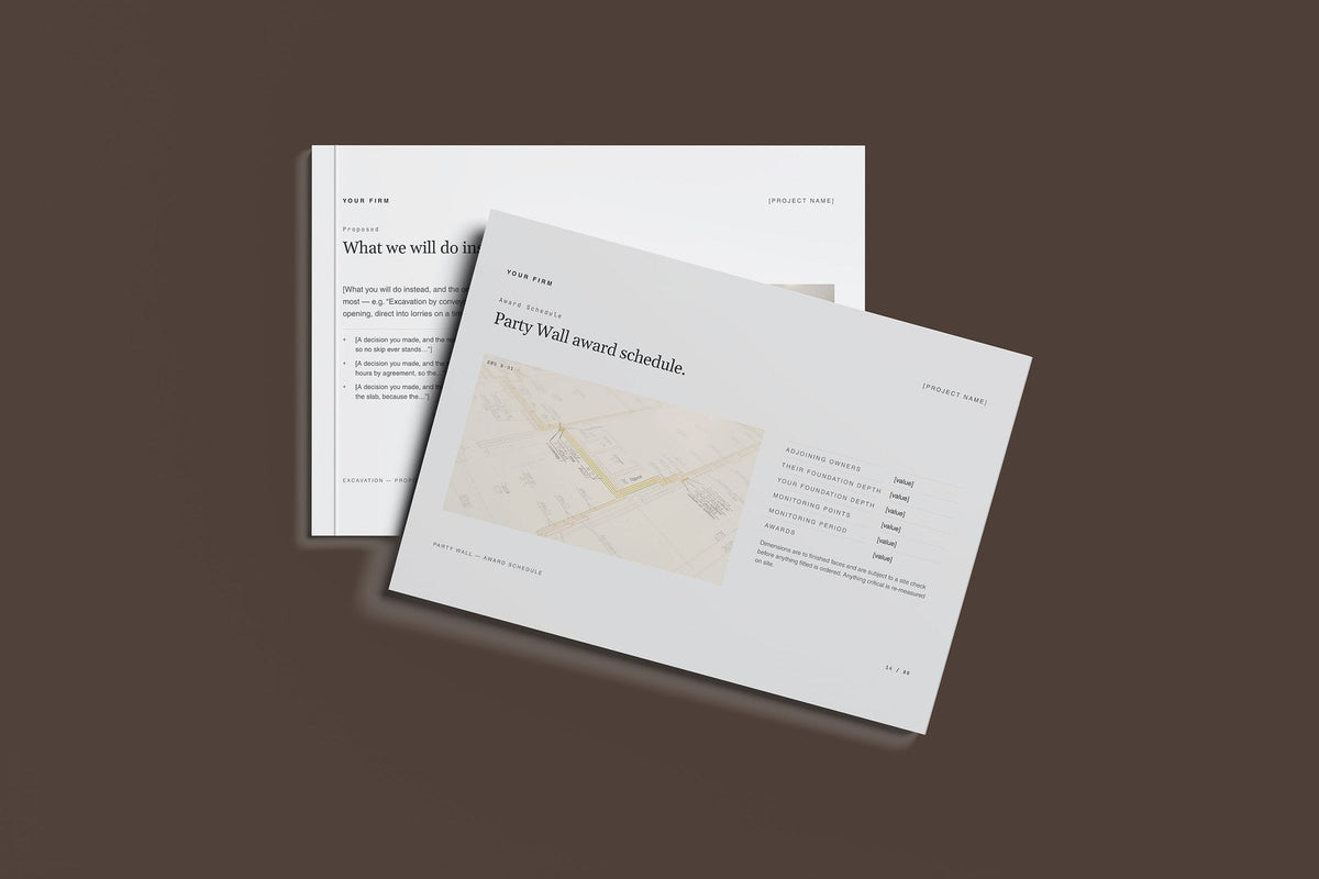 Basement Client Package, Slate colourway, front and back cover mockup