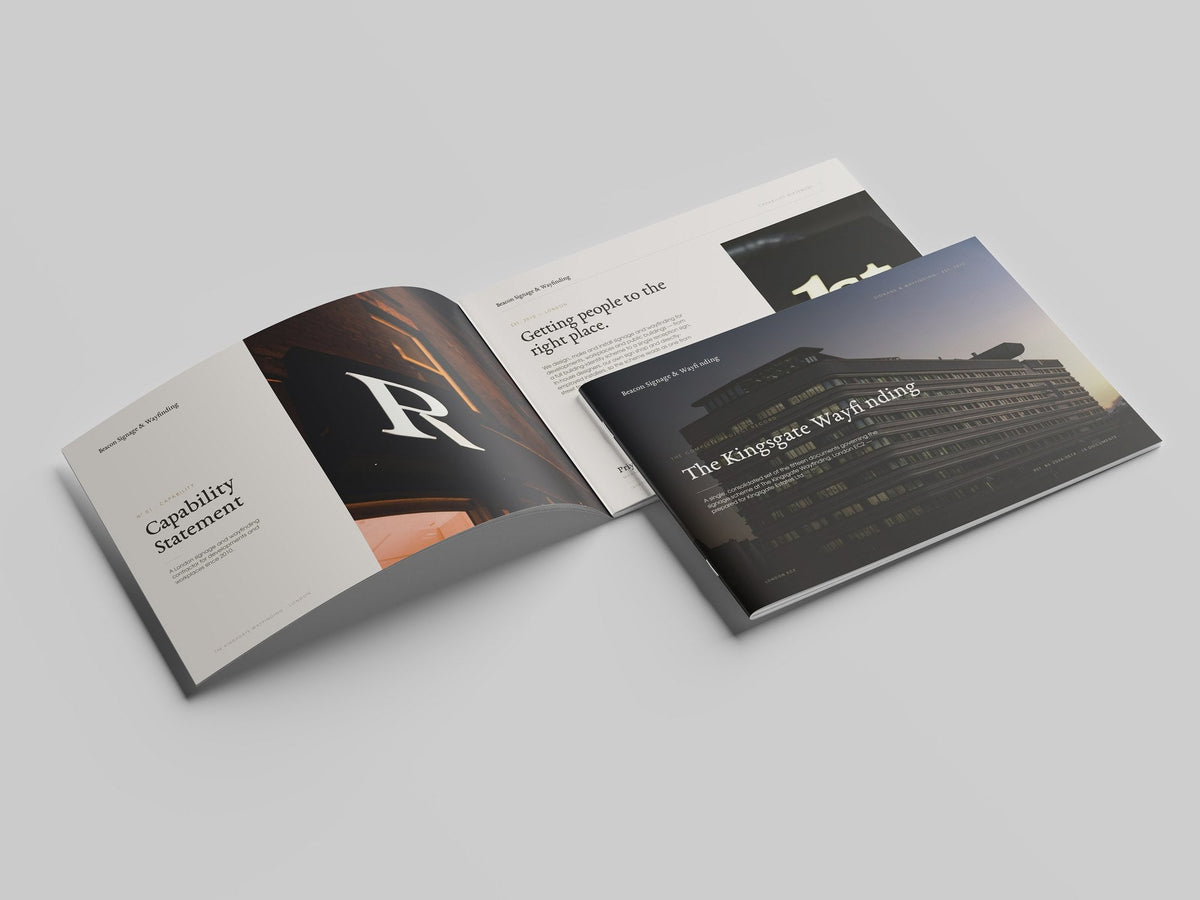 Sign Maker Project Pack in PowerPoint, printed and open at the first pages