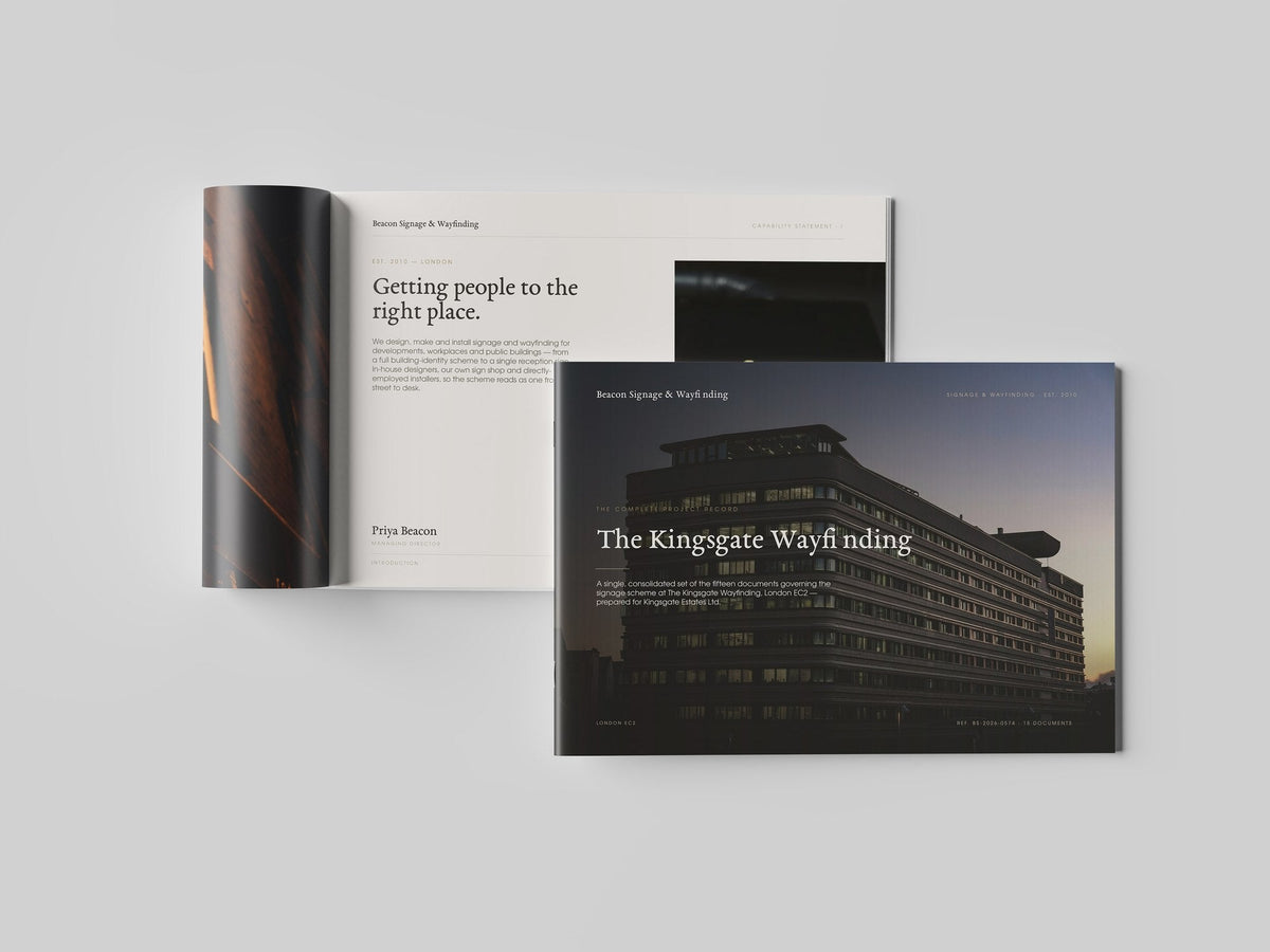 Sign Maker Project Pack in PowerPoint, printed and open at an inside page
