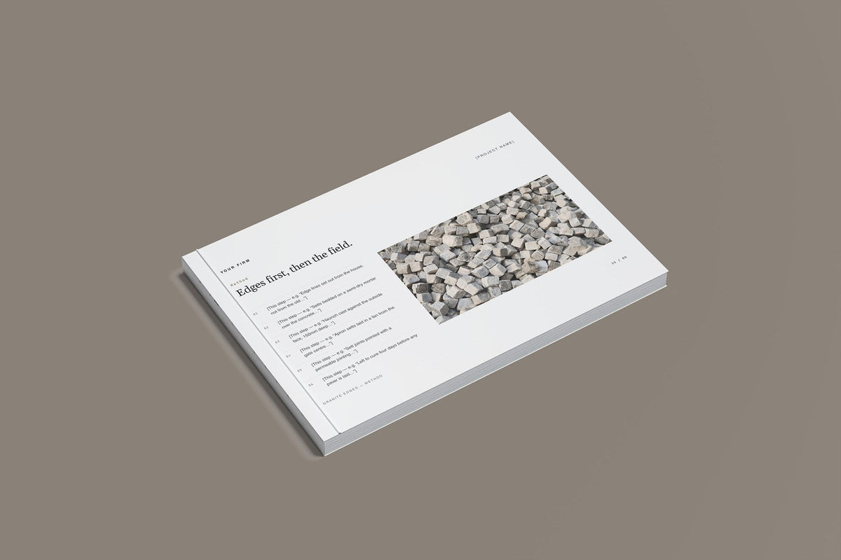 Block Paving Client Package, Slate colourway, closed magazine mockup