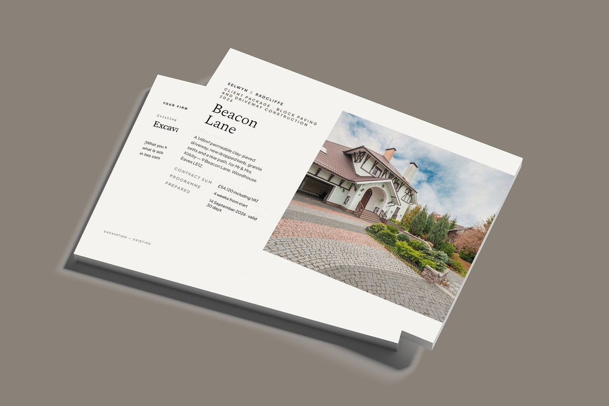 Block Paving Client Package, Standard colourway, stacked books mockup