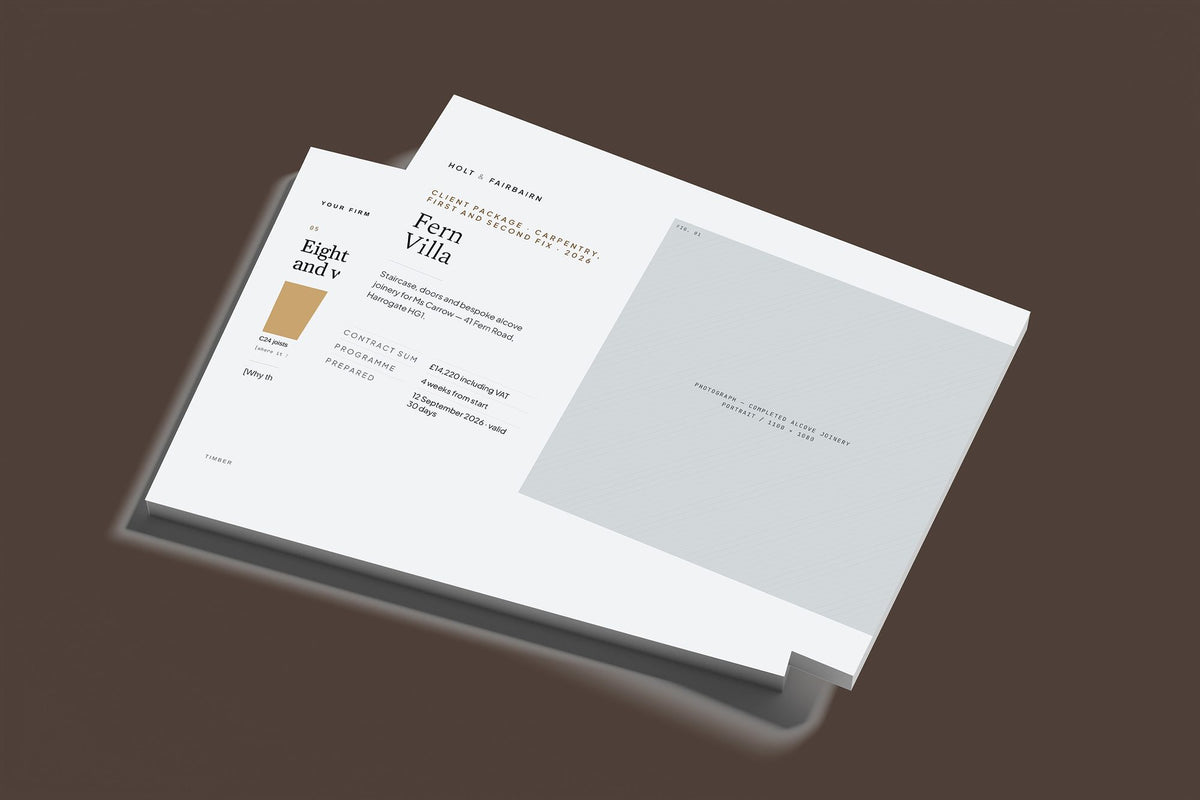 Carpenter Client Package, Slate colourway, stacked books mockup