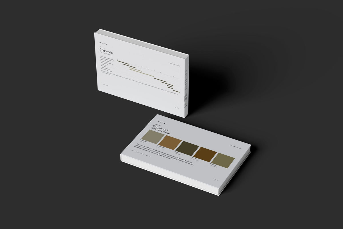 Carpet Client Package, Slate colourway, floating books mockup