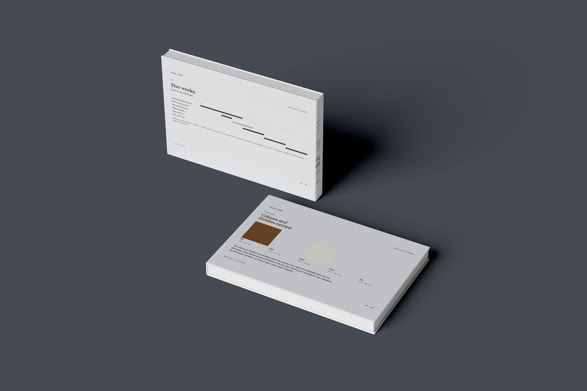 Cast Iron Radiator Restoration Client Package, Slate colourway, floating books mockup