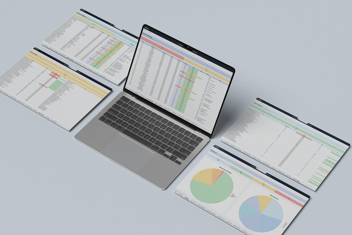 Compliance and Certification Tracker Excel template, Team Certifications tab on a laptop screen