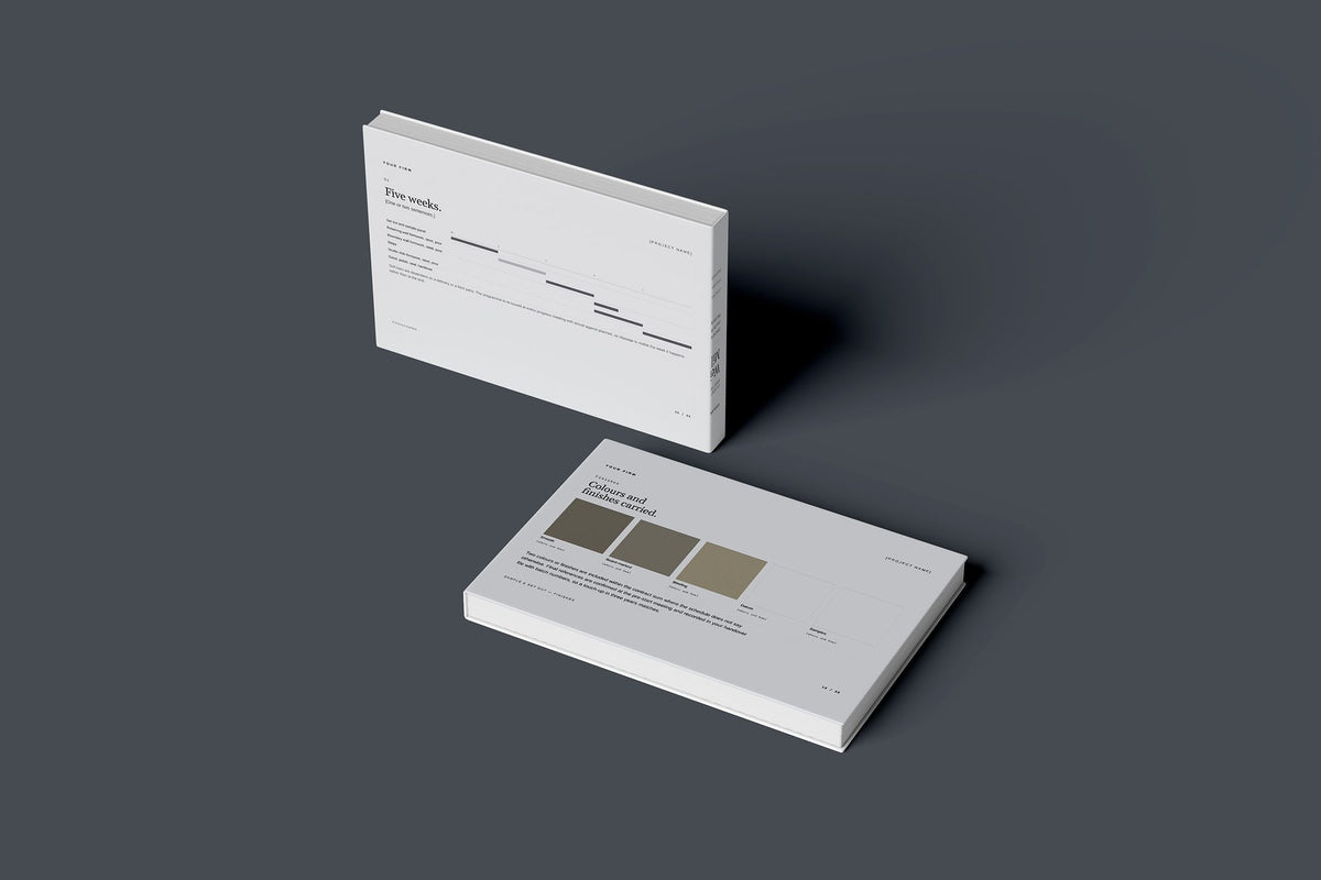 Concrete and Formwork Client Package, Slate colourway, floating books mockup