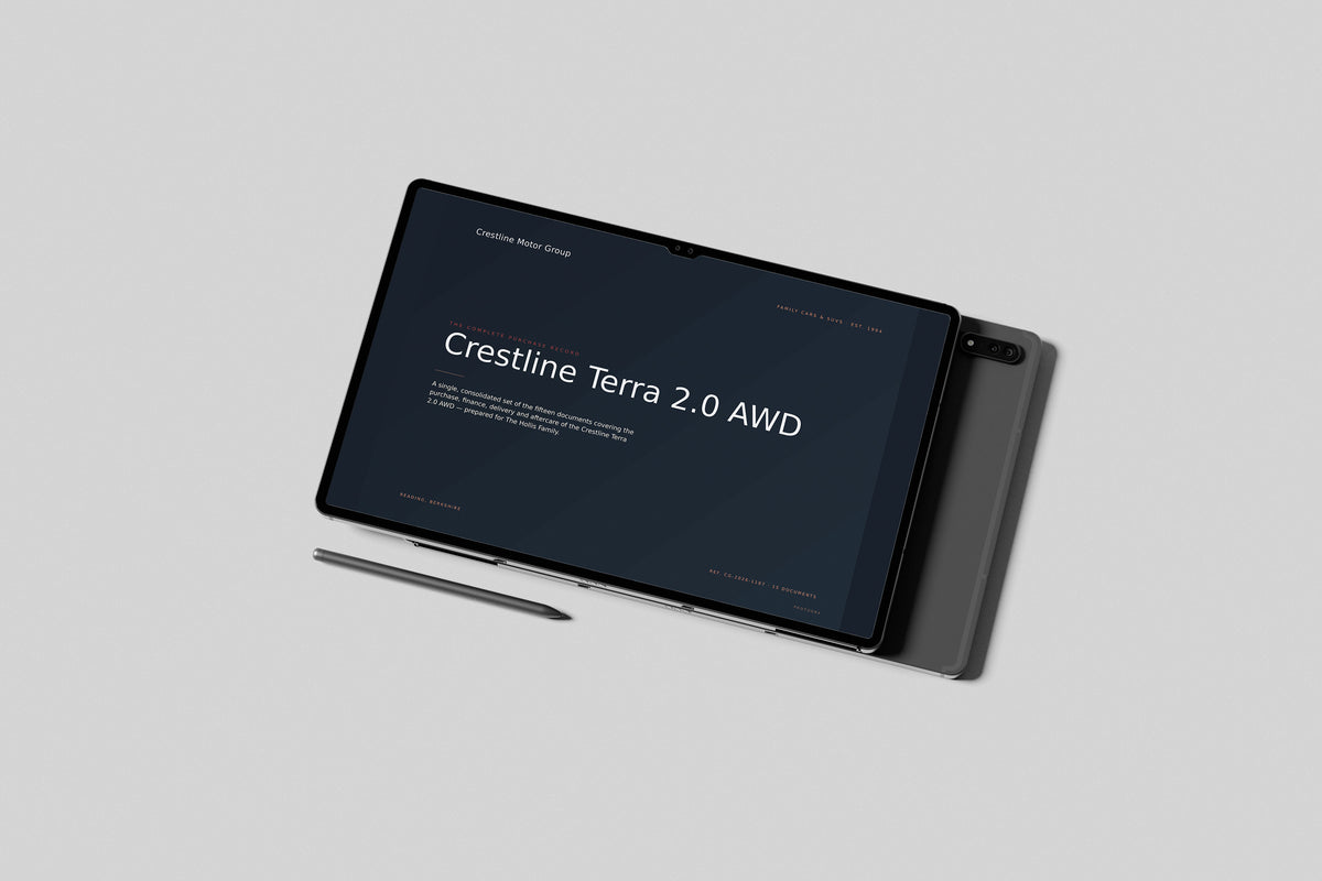 Car Dealer Customer Pack in PowerPoint, shown on a tablet
