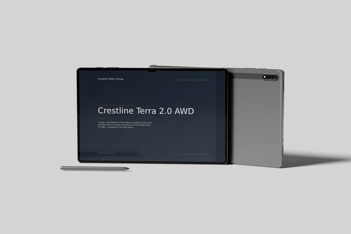 Car Dealer Customer Pack in PowerPoint, shown on a tablet