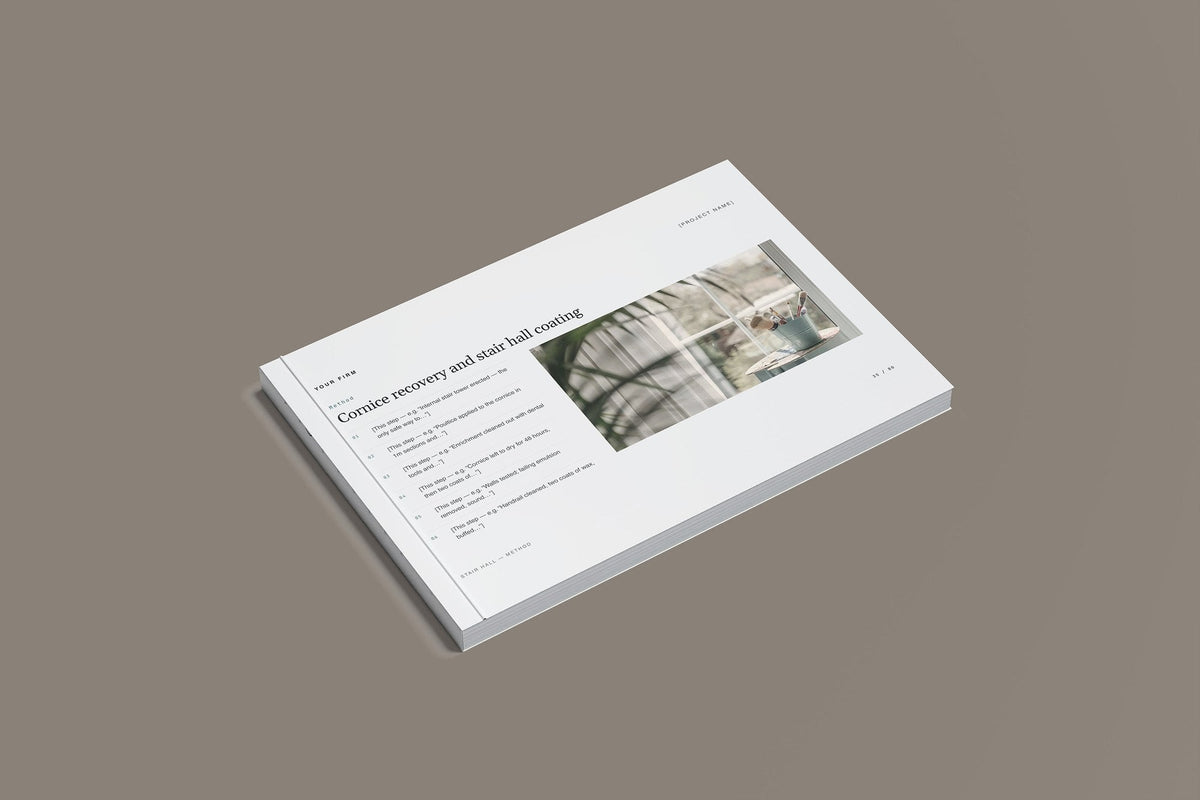 Decorator Client Package, Slate colourway, closed magazine mockup
