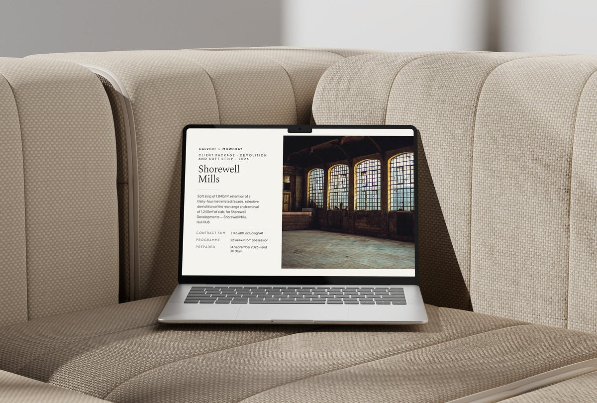 Demolition Client Package, Oat colourway, laptop screen mockup