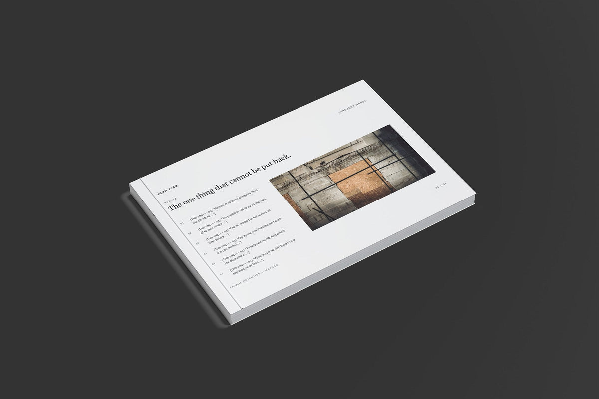 Demolition Client Package, Slate colourway, closed magazine mockup