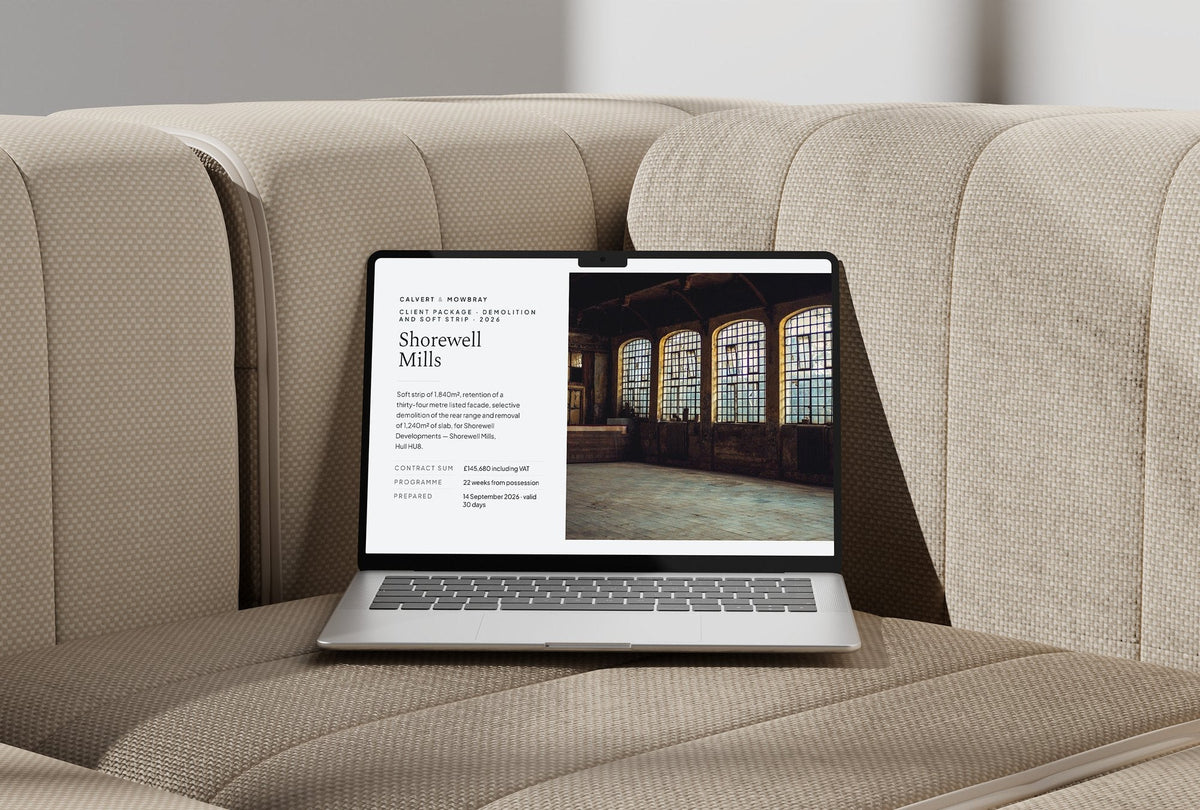 Demolition Client Package, Slate colourway, laptop screen mockup
