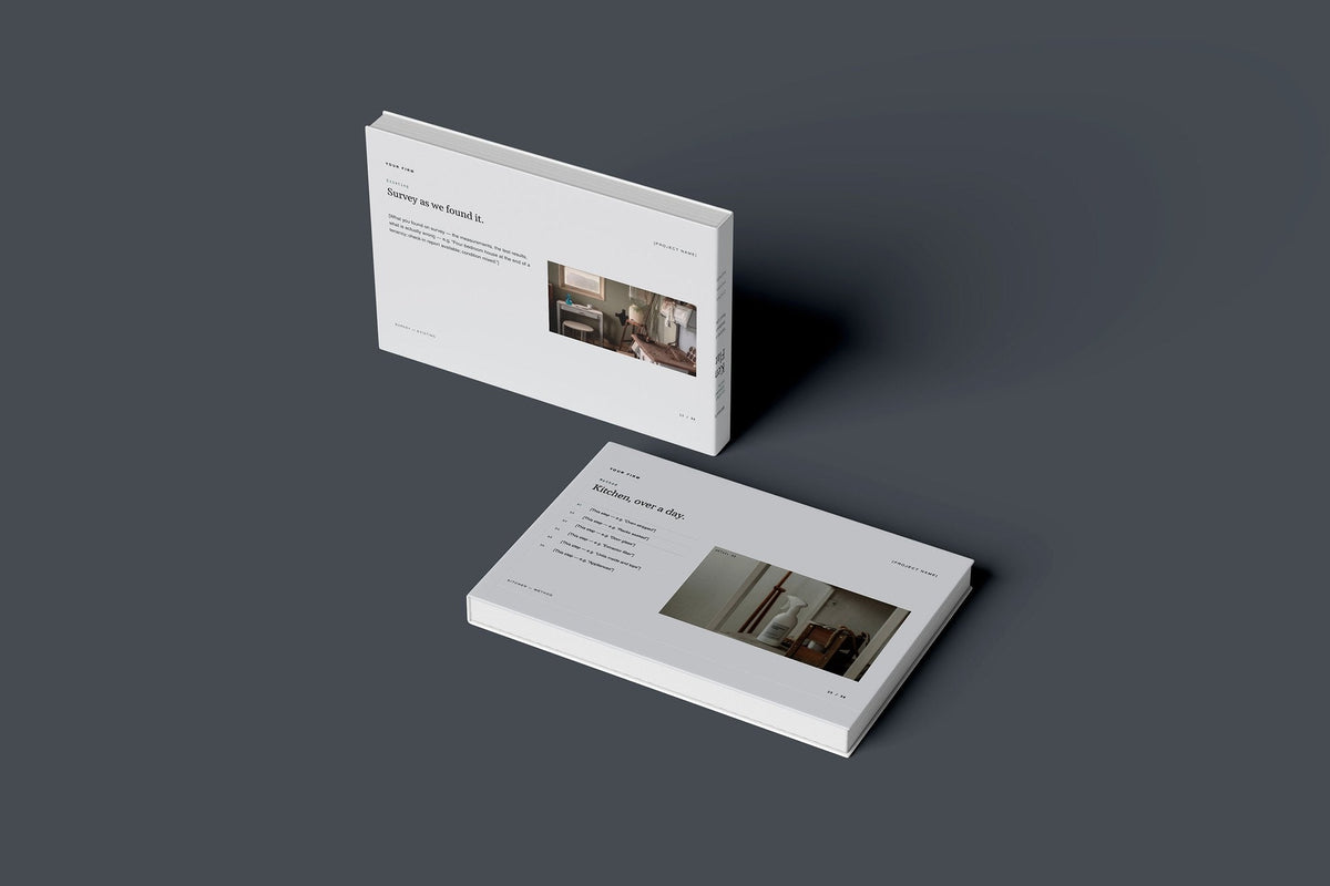 End of Tenancy and Deep Cleaning Client Package, Slate colourway, floating books mockup